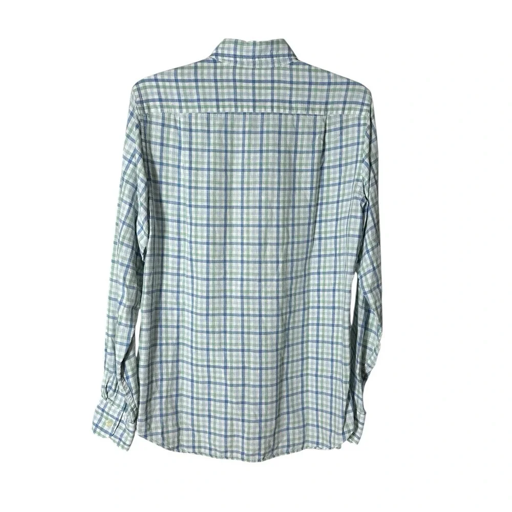 J. Crew Classic 100%‎ Irish Linen Gingham Plaid Check Shirt Men's Sz Small #A1-7